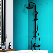 D0708000BL Comfort душевая система с тропическим душем, ручной душ 1F, цвет черный