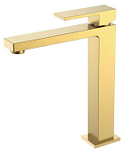Смеситель для умывальника высокий QUBIC Matt Gold