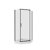 Душ.ограждение NG-6805-08 BLACK (90*90*195) трапеция, дверь распашная, 1 место
