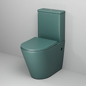 Унитаз GR-4480OLMS Color (620*365*810) ЗЕЛЕНЫЙ МАТОВЫЙ напольный БЕЗОБОДКОВЫЙ, 2 места