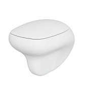 Унитаз Diamond 123T20101R (530*405*375) МАТОВЫЙ БЕЛЫЙ подвесной БЕЗОБОДКОВЫЙ с толстой крышкой, 2 места