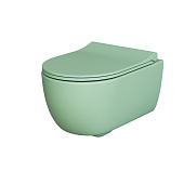 Унитаз Abner 103T21001R (545*360*330) МАТОВЫЙ МЯТНЫЙ подвесной БЕЗОБОДКОВЫЙ с тонкой крышкой, 2 места