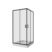 Душ.ограждение NG-6888-08 BLACK (80*80*195) квадрат, двери раздвижные, 1 место