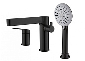 Смеситель на борт ванны чёрный матовый Belbagno DEL-BVD3-NERO