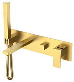 Смеситель для ванны встроенный QUBIC Matt Gold