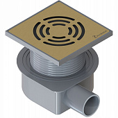 Душевой трап SMART DESIGN 10x10 cm, нерж.сталь МАТ. ЗОЛОТО    DS 010 21 D2 S04
