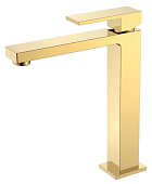Смеситель для умывальника высокий QUBIC Gold