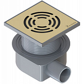 Душевой трап SMART DESIGN 10x10 cm, нерж.сталь ЗОЛОТО   DS 010 20 D2 S04