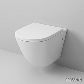 Унитаз Grossman GR-4411S (560*360*350) подвесной безободковый с тонкой крышкой